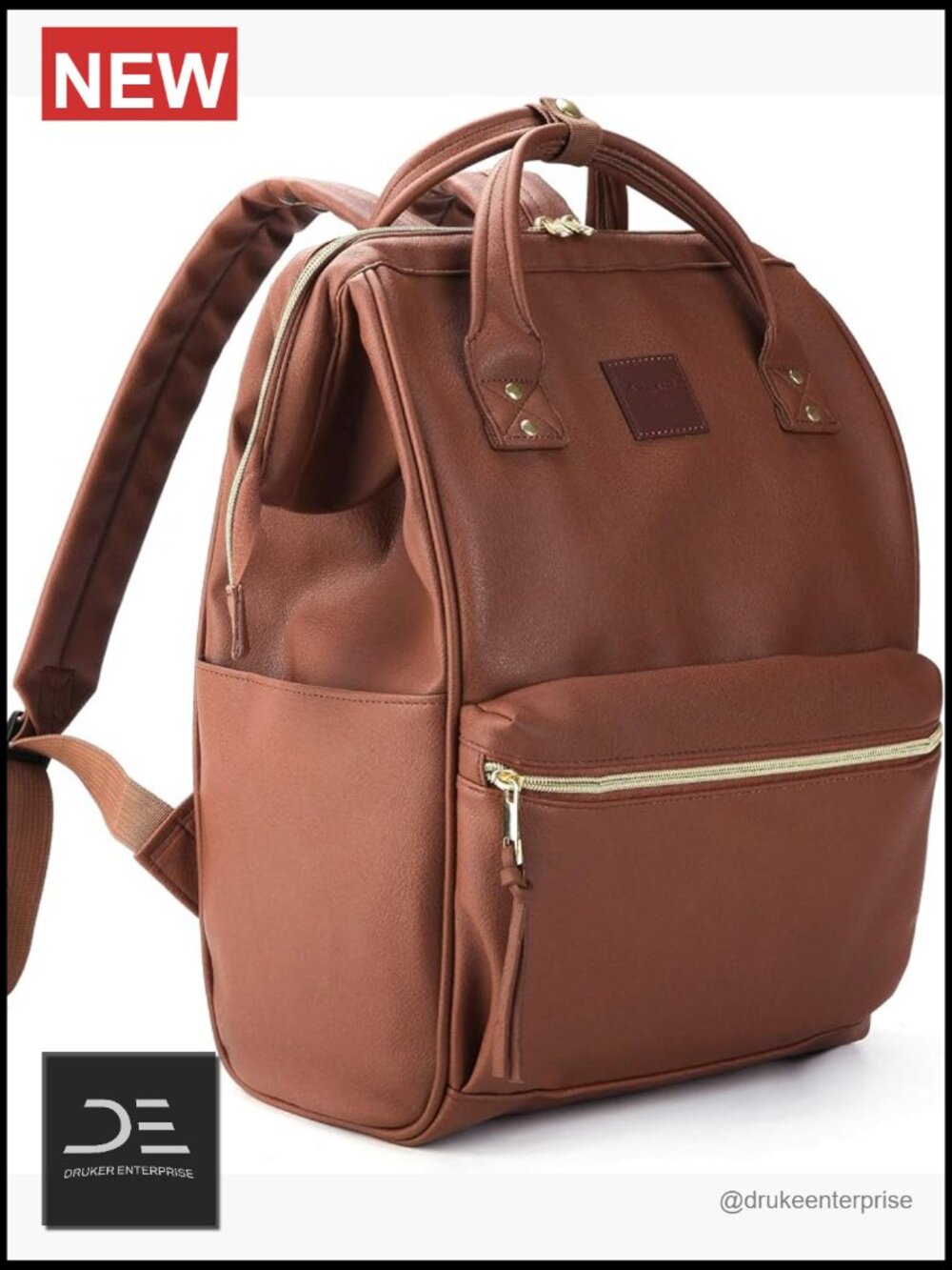 Vegan Leather Laptop Backpack, 15.6-16 Inch Professional Work Bag,